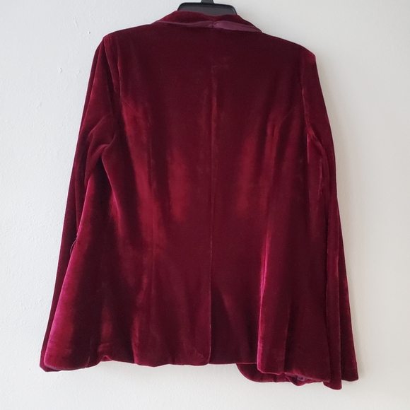 Cranberry Velvet Blazer - Picture 3 of 5